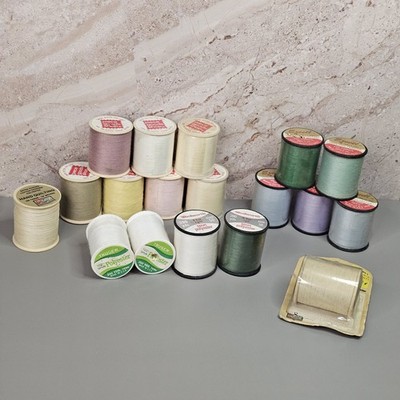 Vtg Lot 18 Excell Polyester Sewing Thread Hand Quilting Woolworth Trusew Spools