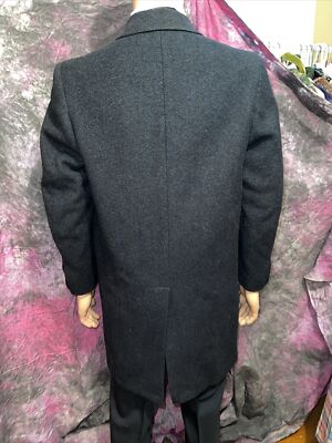 Vintage 1970s Darby Fashions blue black wool overcoat top Vintage 1970s Darby Fashions blue black wool overcoat top