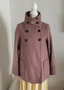 pink wool car coat