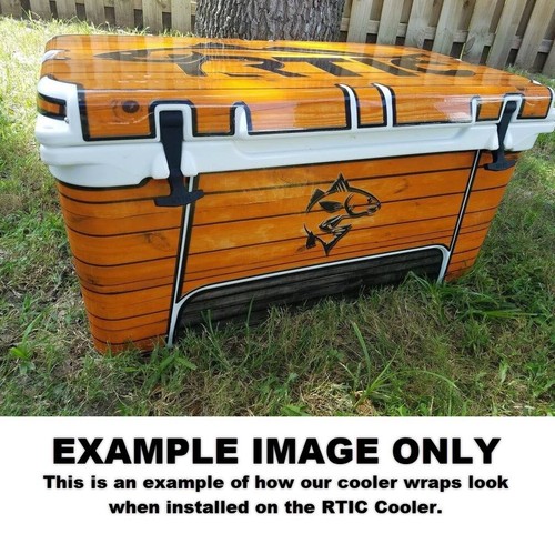 Vinyl Cooler Wrap fits RTIC 20qt New Model | Decal FULL 2nd USA Flag Wood Color - Picture 6 of 10