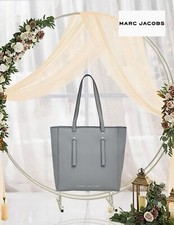 Marc Jacobs GENUINE LEATHER LARGE TOTE  PURSE - LIGHT GREY - LONG TOP HANDLES
