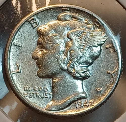1942-D Mercury Dime AU-UNC 90% Silver Coin JBT 113