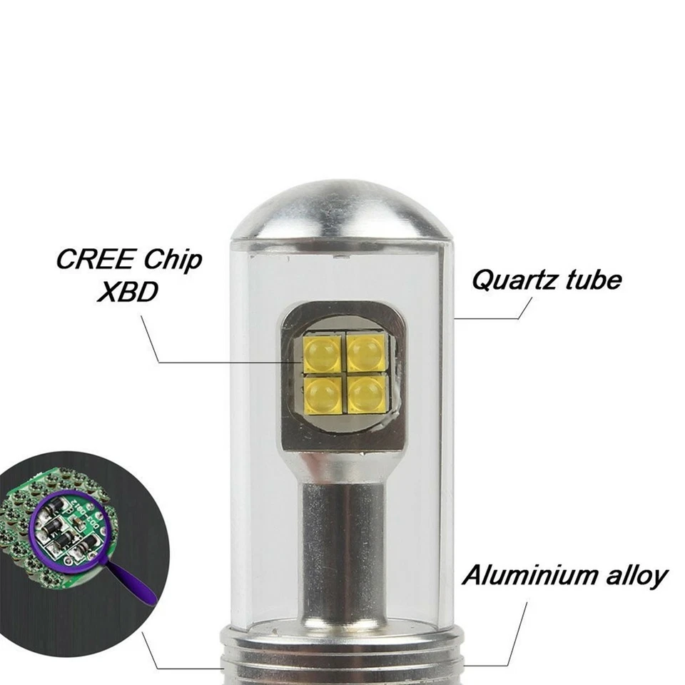 8 LED H4 Headlight White Bright Front Lamp Bulb COB Hi/Lo Beam For Motorcycle - Image 2 of 4