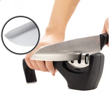 3-Stage Knife Sharpener Repair Restore Polish Blades And 1 Glove For Kitchen 