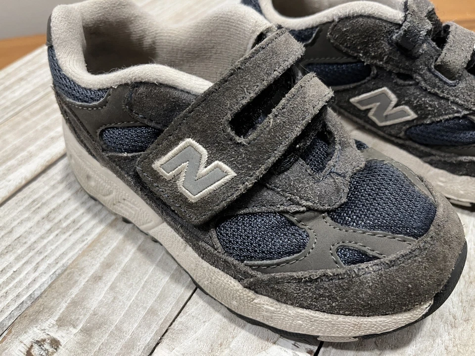 New Balance Child Infant 993 Hook and Loop Size 9.5 US 26.5 EU Gray/Navy - Image 2 of 4
