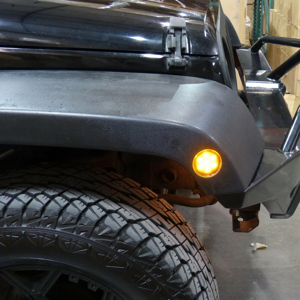 2x LED SEITENBLINKER KOTFLÜGEL BLINKER JEEP WRANGLER III 3 JK 07- SMOKE SCHWARZ - Bild 4 von 4