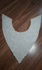 Antique Dress Collar  Yoke Hand Embroidered Thick White on White Estate Sale