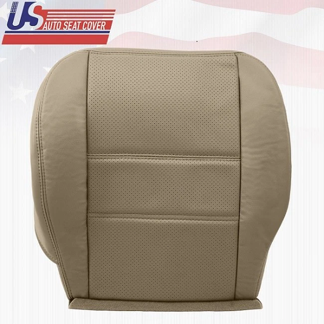 Cubierta de asiento perforada de cuero inferior del conductor 2001 2002 para Nissan Pathfinder TAN Foto 3 de 4