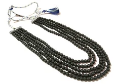 Volcanic Black Lava Round Smooth 6-7mm Gemstone Loose Beads 16-20"Inch Necklace 