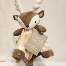 Levtex 11" Baby Deer Infant Security Blanket Lovey Brown Tan White Antlers Plush