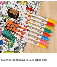 12 Colors Fabric Markers Permanent - Graffiti Painting Pen for Clothes & Art