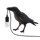 Black Resin Bird Crow Wall Lamp E27 | Modern Raven Art Deco Desk