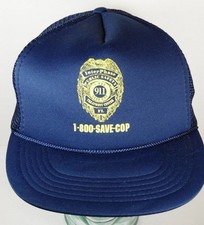 Vtg 1990s PUBLIC SAFETY TREATMENT CENTER 1-800-SAVE-COP Advertising Snapback Hat
