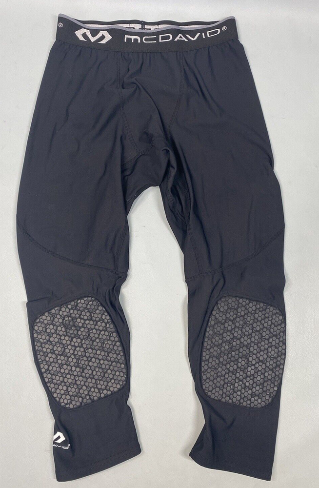 McDavid 3/4 Padded Compression Basketball Pants Mens 2XL XXL Black Sport Stretch