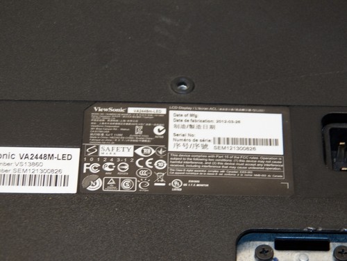 Viewsonic VA2448M-LED 24 Inch 1080p FHD 1920x1080 LCD With VGA DVI -No Stand - Picture 11 of 13