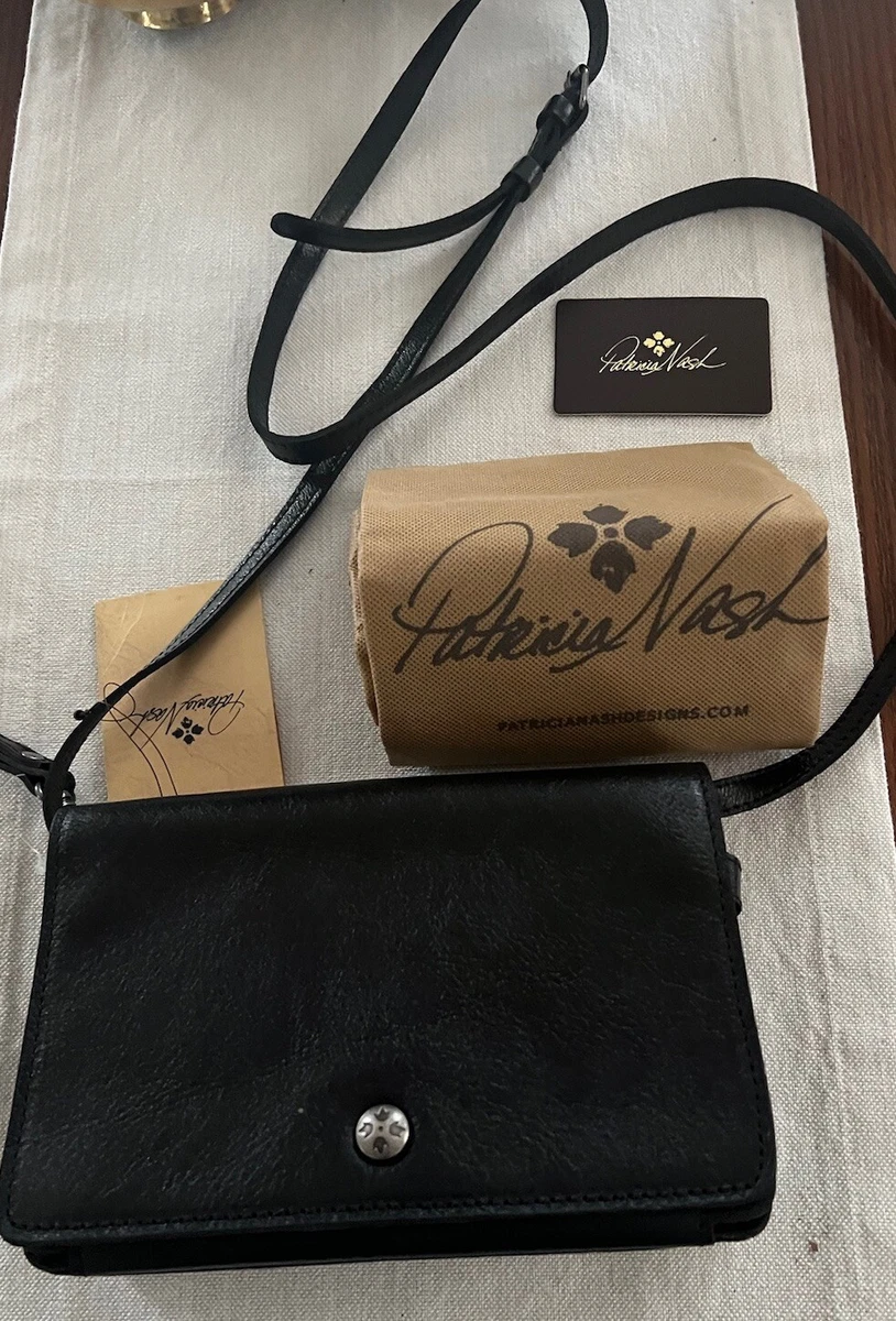 Patricia Nash FRANCIA Leather Crossbody Organizer Black Bag | eBay