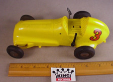Vintage 1950's Marx Race Car 8 " hard plastic toy  Wind Up Indy Midget Runs