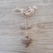 Fantastic vintage iron plumb bob leveling measuring carpenter tool