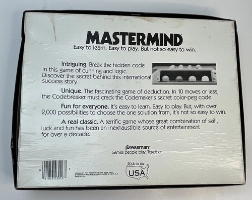 Vintage 1981 Pressman Mastermind Break Hidden Code cunning logic Game - Picture 7 of 11