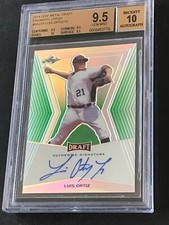 BGS 9.5/10 2014 Leaf Metal GREEN REFRACTOR AUTO - LUIS ORTIZ (RC) Serial #d 4/10