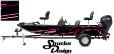Graphic Boat Wrap Pink Bass Fishing USA Shapes Pontoon Abstract Fish Decal Vinyl