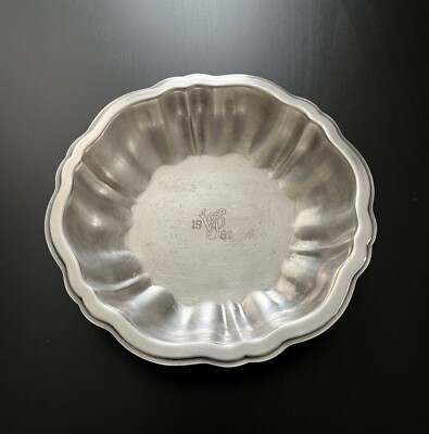 Vintage Veiled Prophet Silver Trinket Collectible Bowl 1967 Scalloped Rim 5-3/4 