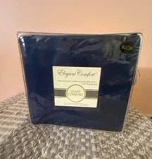 Elegant Comfort Bedding Duvet Cover Set King/Cal King Microfiber Navy @