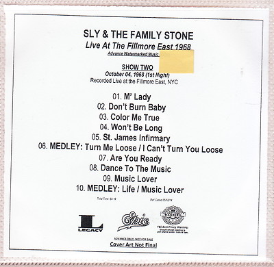 洋楽 SLY AND THE FAMILY STONE/ FILLMORE EAST Sly And The Family Stone – Live At The Fillmore East