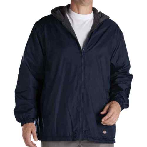 Dickies Fleece Lined Nylon Hooded Windbreaker Men's Zip Up Jacket Style # 33237 - Picture 2 of 6