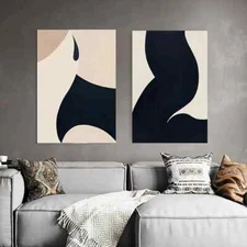 Geometric Fashion Theme Modern Abstract Art Deco Canvas Unframed