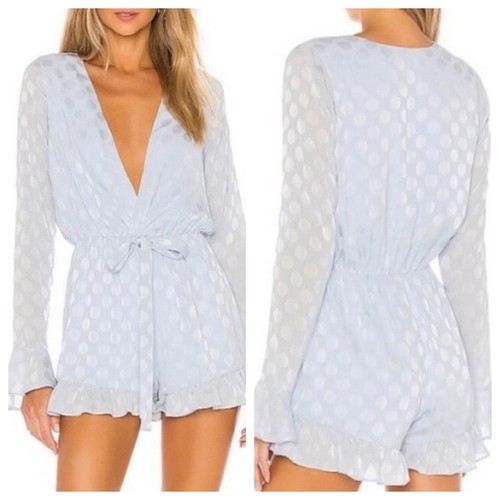 NWT Tularosa Bishop Sky Blue Polka Dot Romper Size Small NEW