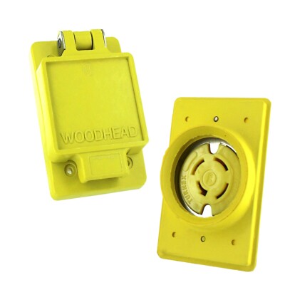 1 Pc Woodhead 20AMP Industrial Locking Receptacle Watertight Wet Location New