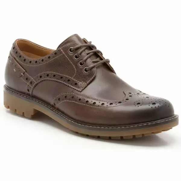 Clarks Mens Montacute Wing Premium Dark Brown Burnished Lea UK 7