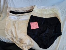 Lot 9 NWT S 5 Vanity Fair Nylon 13011 Brief Underwear Lace Tagless Black Nude Y