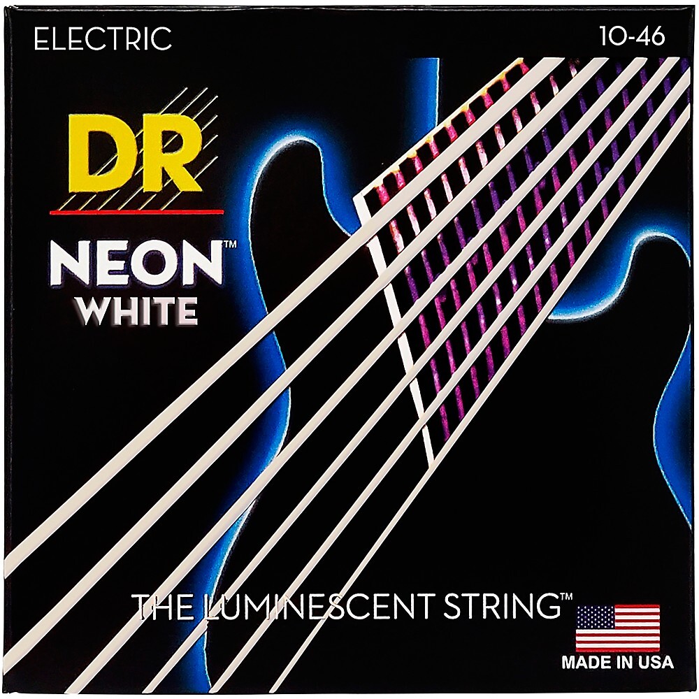 Струны для электрогитары среднего размера DR Strings K3 NEON Hi-Def White