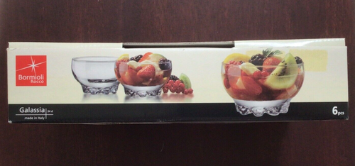 Glass Bowls BORMIOLI ROCCO Galassia Set of 6 Dessert Bowls Made In Italy 8 fl oz - Picture 2 of 12