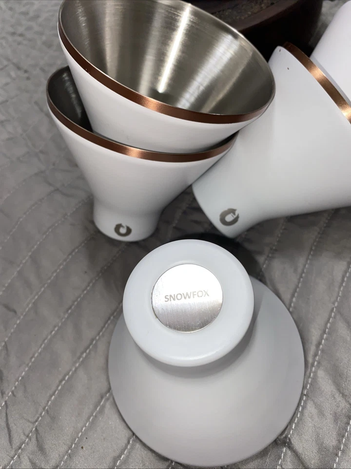 (6) WHITE SNOWFOX Premium Vacuum Insulated Stainless Steel Martini Glasses, - Image 2 of 2