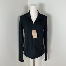 Nike One Dri-FIT Women's Full Zip Training Jacket Black Thumb Hole NWT