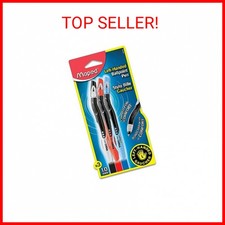 Maped - Visio Left-Handed Quick-Drying Ballpoint Pen 3 Pack Left Handed - Inno