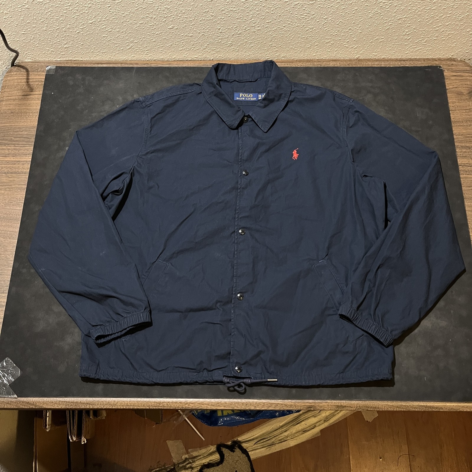 Polo Ralph Lauren Giacca Uomo 2XL Coach Giacca a Vento Rosso Pony XXL Classico