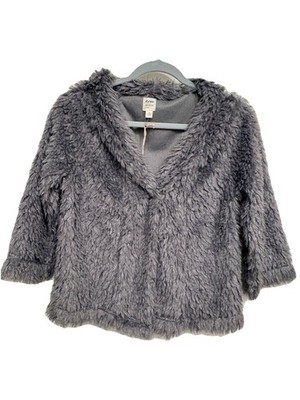 Dylan Gray Faux Fur Coat 3/4 Sleeve One Snap Closure Size XS NWT