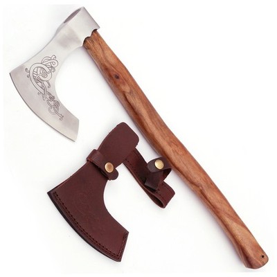 CUSTOM MEDIEVAL WARRIOR SHIELD MAIDEN NORSE VIKING BATTLE AXE HAMMER + SHEATH