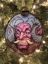 Handmade Krampus Christmas Ornament. Hand Painted. One of A Kind