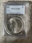 1881 $1 Morgan Silver Dollar PCGS AU 58