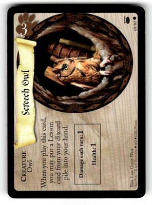 Harry Potter Screech Owl 2002 Trading Card Game Wizards 69/80