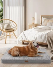 OhGeni 35 Inch Orthopedic Waterproof & Machine Washable Dog Bed 