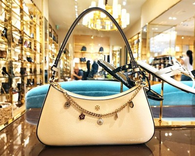 Limited Release Tory Burch Emerson Crinkle Leather Charm Shoulder Bag 170236