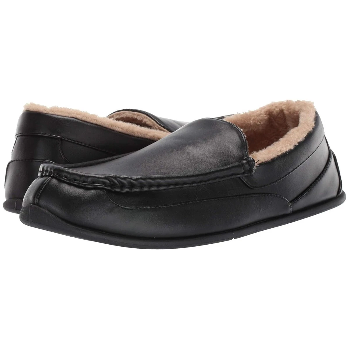 Deer Stags Men Vegan Leather Plush Slip On Loafer Slipper Spun Size US 10M Black Deer Stags Unisex Manager Slip-Resistant Workwear Loafer  main image 2