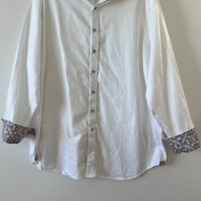 Robert Graham White Flip Cuff White Button Shirt Mens 1X