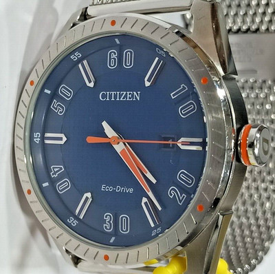 E111-S108721 CITIZEN ECO-DRIVE BLUE DIAL STAINLESS STEEL MEN'S WATCH C2-99